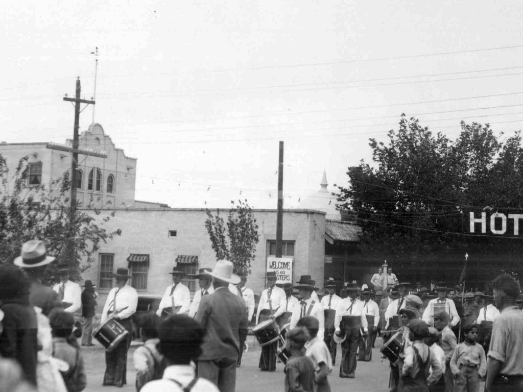 Historic Photo of Parade by Hotel Valverde