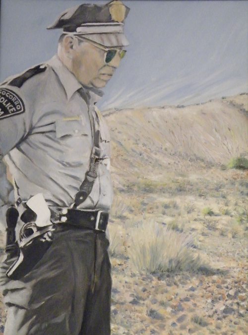 painting of Lonnie Zamora by Patrick M. Richard