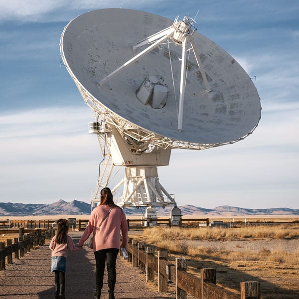 woman and child at the VLA