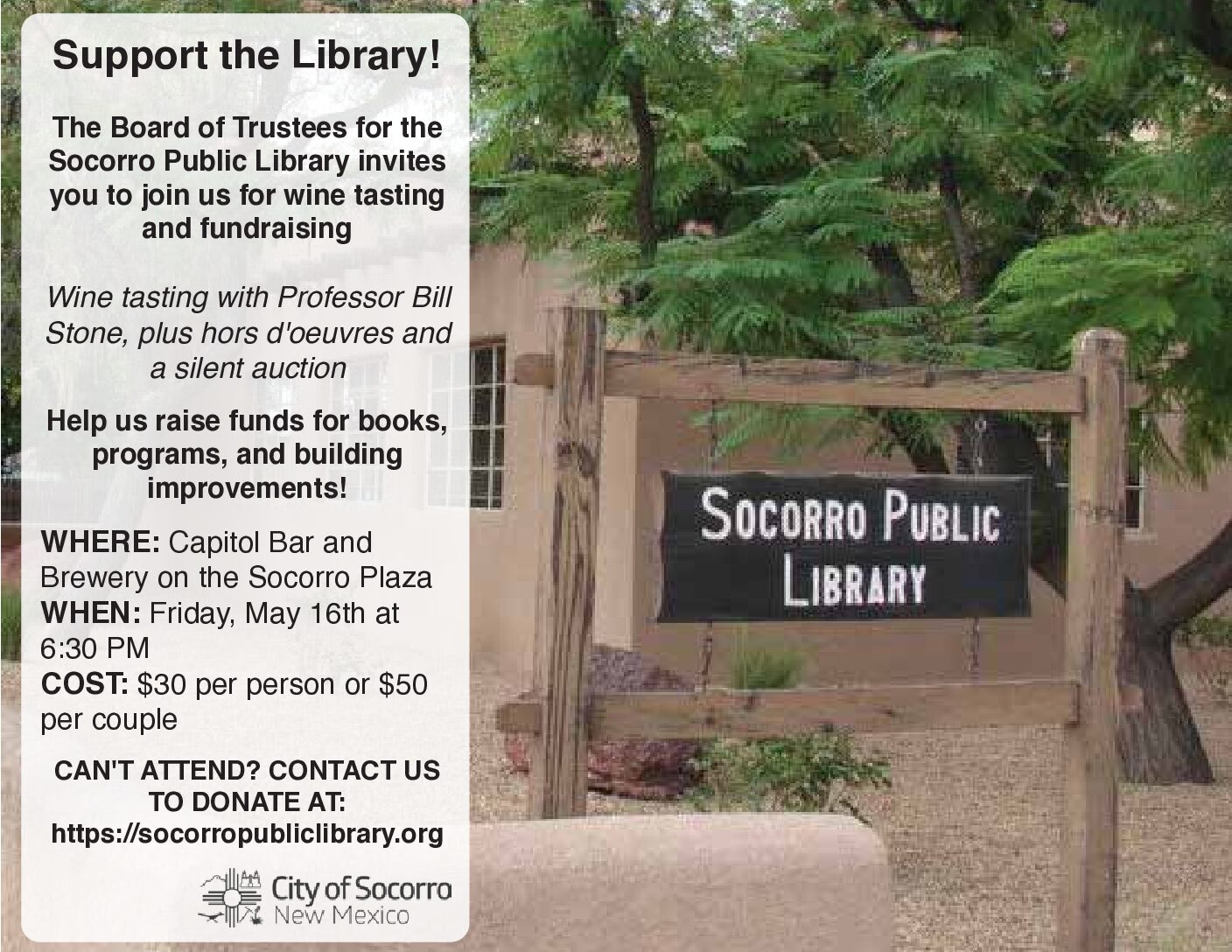 Socorro Public Library Wine Tasting Fundraiser